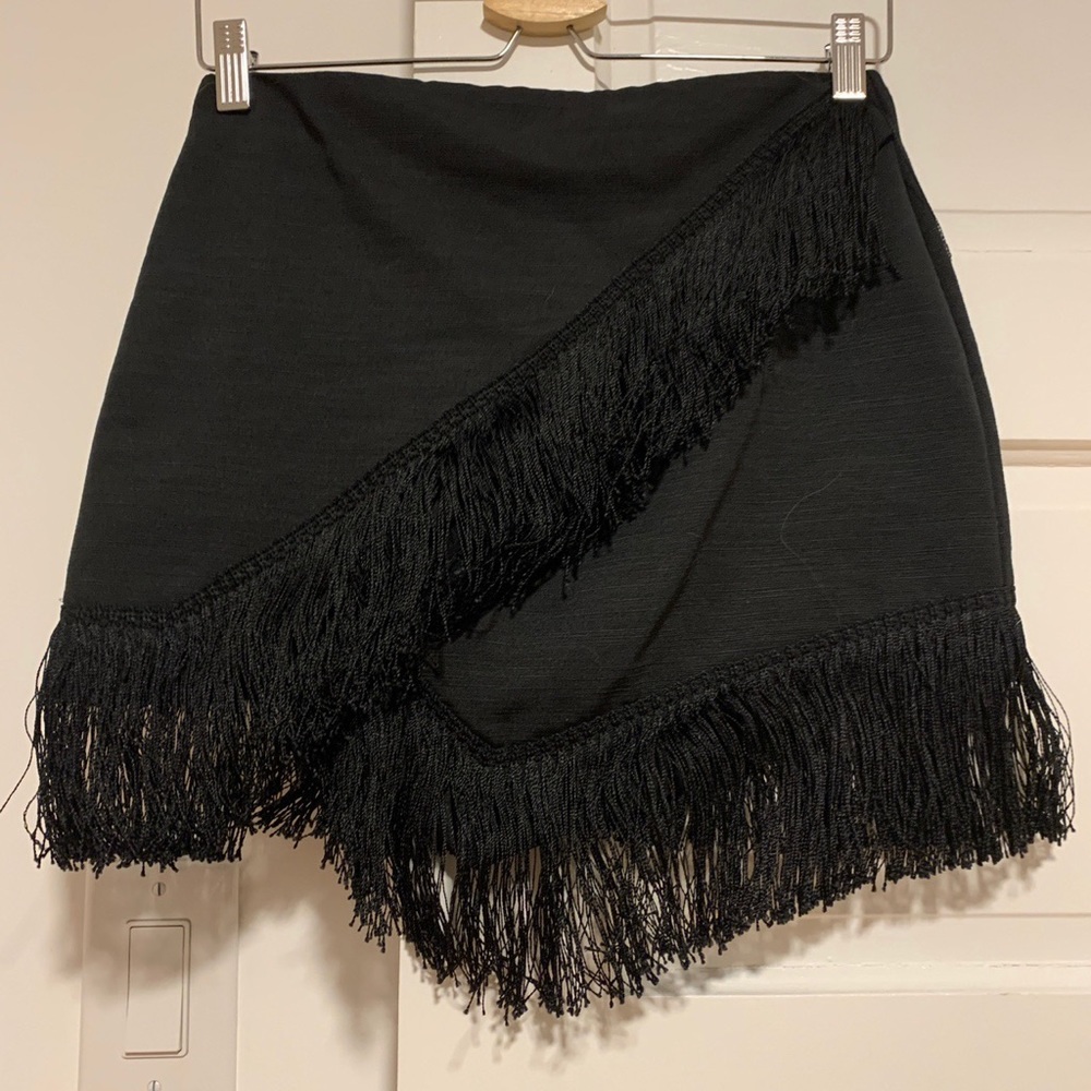 TOPSHOP Fringe Mini Skirt